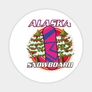 Alaska Snowboarder logo Magnet